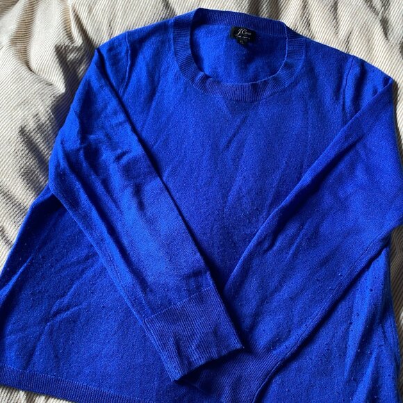 Cobalt Blue 100% Cashmere J. Crew Sweater - Picture 1 of 8